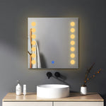 Sun Gleam Illuminated Dots - LED Square Bathroom Mirror - Warm White Light