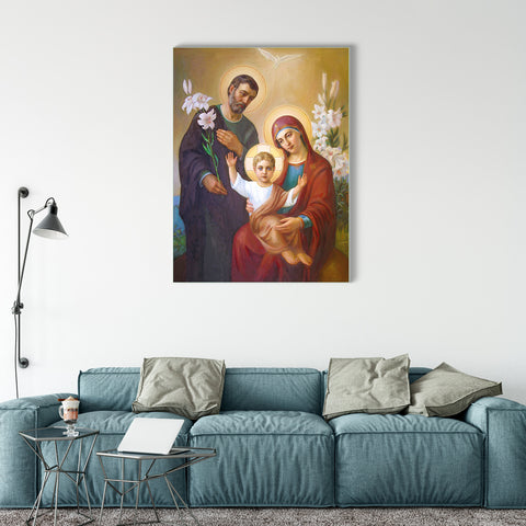 The Beautiful Holy-Family Tempered Glass Wall Paintings