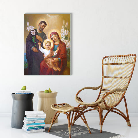 The Beautiful Holy-Family Tempered Glass Wall Paintings
