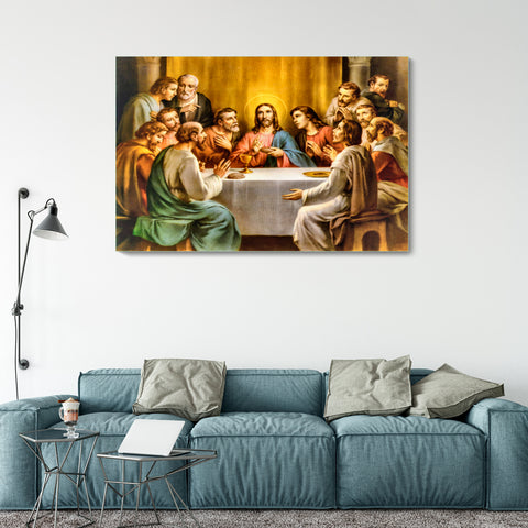 The Last Supper Modern Art Glass Wall Painting