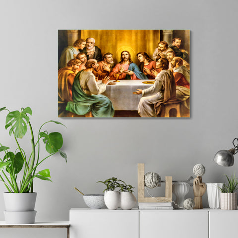 The Last Supper Modern Art Glass Wall Painting