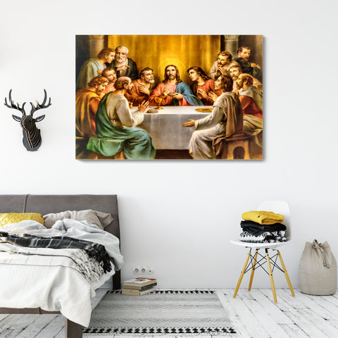 The Last Supper Modern Art Glass Wall Painting