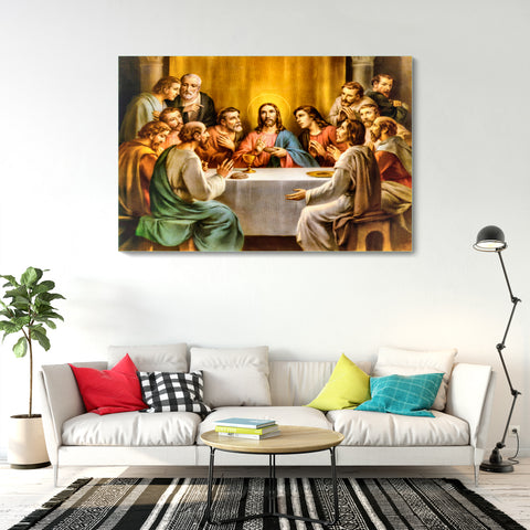 The Last Supper Modern Art Glass Wall Painting