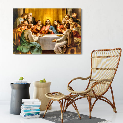 The Last Supper Modern Art Glass Wall Painting
