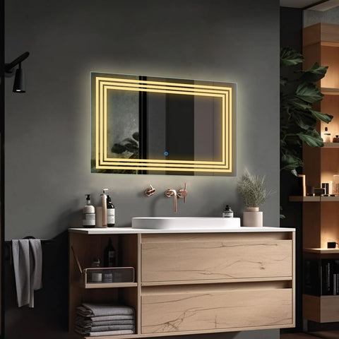 Trio Connect Sun Strip - LED Bathroom Mirror - Warm White Light - Rectangular