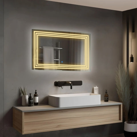 Trio Connect Sun Strip - LED Bathroom Mirror - Warm White Light - Rectangular