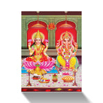 Frameless Maa Lakshmi & Ganesh Abstract Glass Paintings