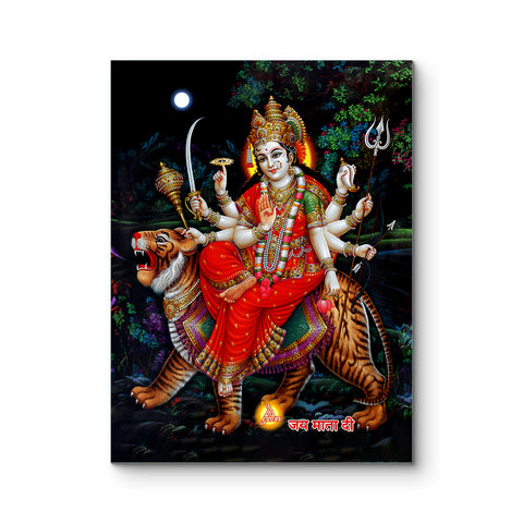 Frameless MAA Sherawali Vibrant Glass Wall Paintings