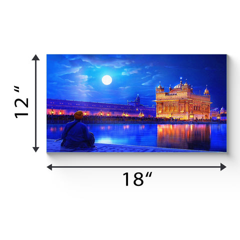 Night View Golden Temple, Shri Harmandir Sahib Glass Wall Painting