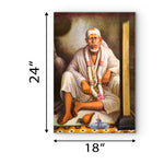 Frameless Beautiful Sai Baba Dwarika Glass Wall Painting
