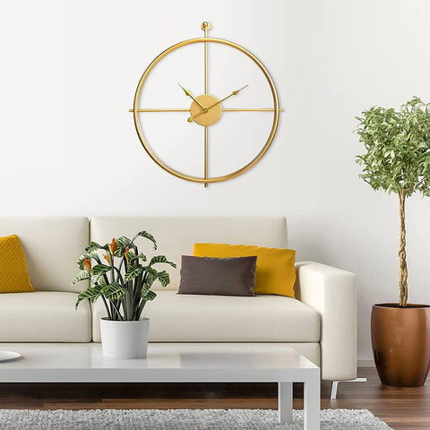 Golden Modern Round Analog Clock