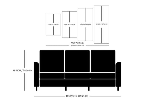 Multiple Frame Wall Painting For Living Room: Enlarging Mountain Scenery