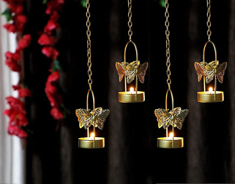 Beautiful Butterfly hanging tea light holder (Set of 4)