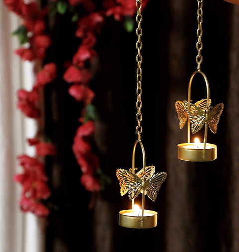 Beautiful Butterfly hanging tea light holder (Set of 4)