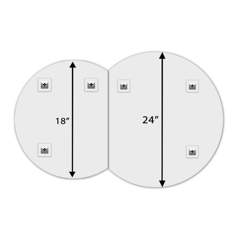Semi Dual Round Bevelled Mirror Frameless
