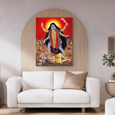Lord Shiva and Maa Kali Glass Wall Paintings