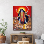 Lord Shiva and Maa Kali Glass Wall Paintings