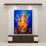 Frameless Goddess Durga Glass Wall Painting for Home
