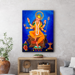 Frameless Goddess Durga Glass Wall Painting for Home