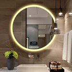 Sun Disc Edged Glow-Round LED Mirror