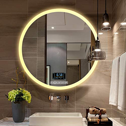 Sun Disc Edged Glow-Round LED Mirror