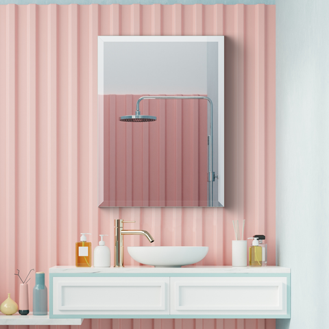 Frameless Rectangular Beveled Wall Mirror for Bathroom, Wall Mount Mirror, Washbasin Mirror