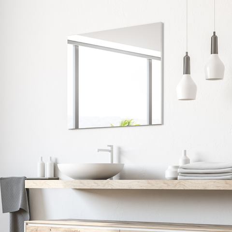 Frameless Square Mirror for Bathroom Wall