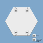 Frameless Hexagonal Beveled Mirror For Living & Bathroom Wall