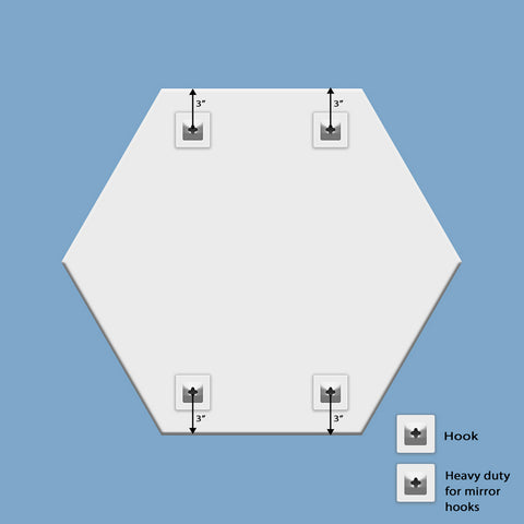 Frameless Hexagonal Beveled Mirror For Living & Bathroom Wall