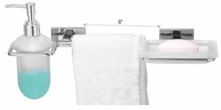Flair Glass Soap, Towel and Liquid Soap holder with Brass Fittings (Supreme)