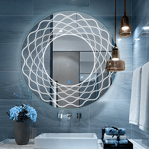 Polo Motif Gleam - LED Bathroom Mirror - Natural White Light - Round