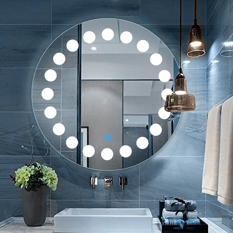 Moon Gleam Illuminated Dots - LED Bathroom Mirror - Natural White Light - Round
