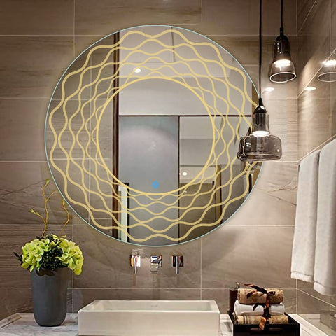 Polo Motif Gleam - LED Bathroom Mirror - Warm  Light - Round
