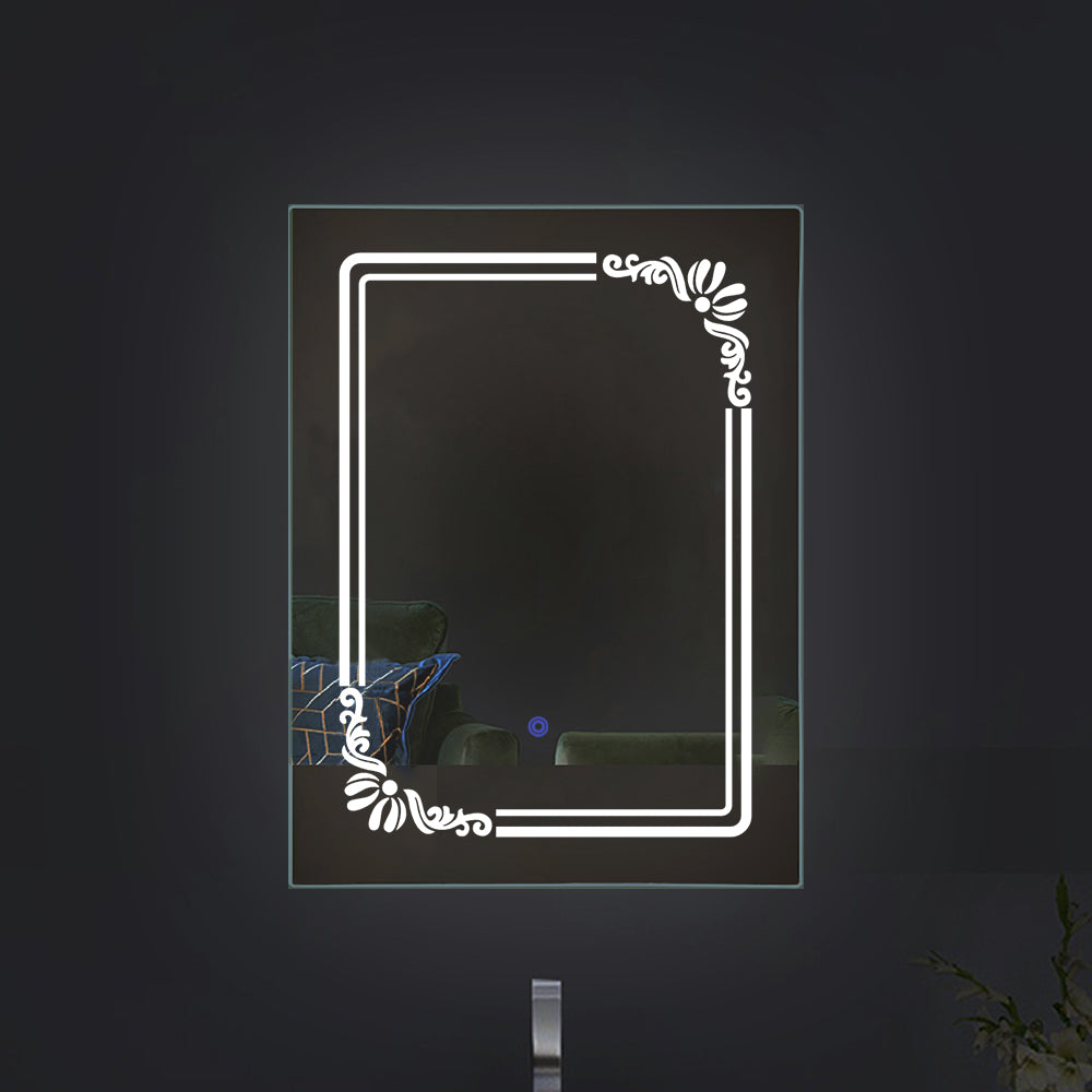 Flora edge Glow - Rectangular LED Mirror for Bathroom -Dual-Color