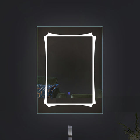 Cut Edge Glow - Rectangular LED Mirror for Bathroom - Dual-Color