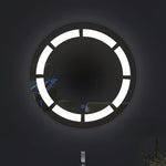 Disc Blocks Glow - LED Round Bathroom Mirror - Dual-Color