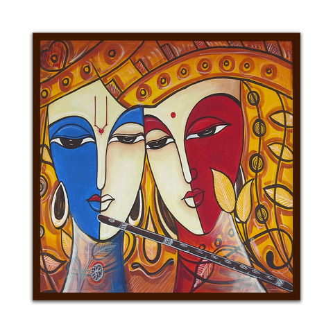 Beautiful Radha Krishna Exotic Glass Wall Paintings