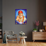 Frameless Beautiful Modern Oil Sai Baba Glass Painting