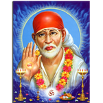 Frameless Beautiful Modern Oil Sai Baba Glass Painting