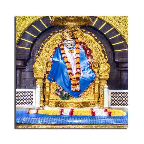 Frameless Shirdi Shri Sai Baba's Glass Wall Painting