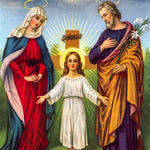 The Holy Family Modern Art Glass Wall Painting