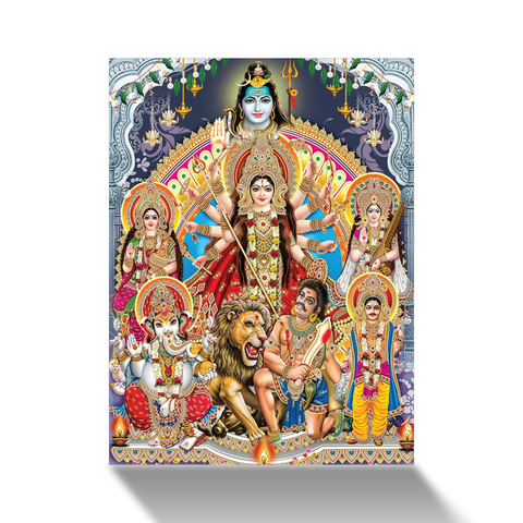 Frameless Beautiful Wall Painting for Home: Maa Durga Pandal