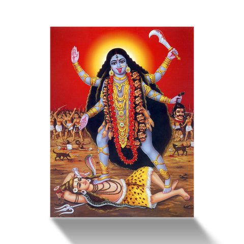 Lord Shiva and Maa Kali Glass Wall Paintings