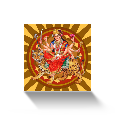 Frameless Beautiful Wall Painting for Home: Maa Durga Glass Wall Paintings