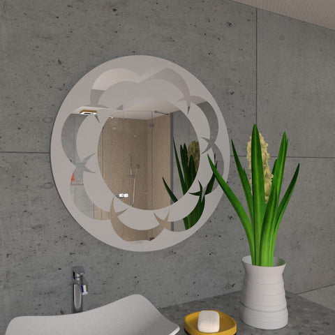 Decorative Mirror - Round Frosted Cycles Designer mirror