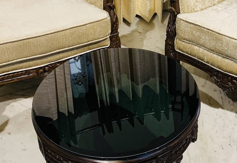 Circular Tinted Black Toughened Glass Table -Top