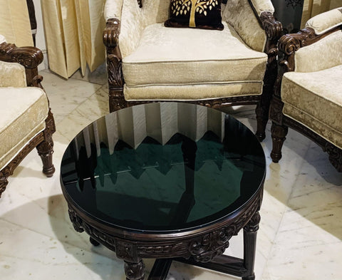 Circular Tinted Black Toughened Glass Table -Top