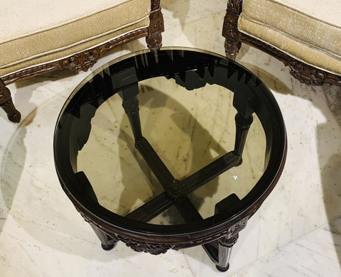 Circular Tinted Bronze/Brown Toughened Glass Table-Top