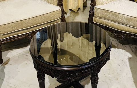 Circular Tinted Bronze/Brown Toughened Glass Table-Top