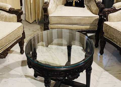 Circular Clear Toughened Glass Coffee Table-Top